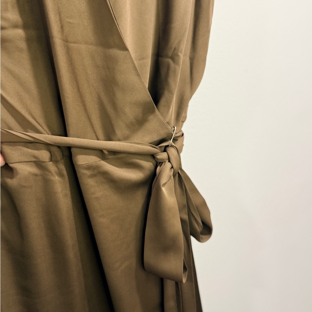 Diane Von Furstenberg Women’s Gwyneth Safari Olive Wrap Stretch Silk Dress Sze10 - Picture 4 of 16